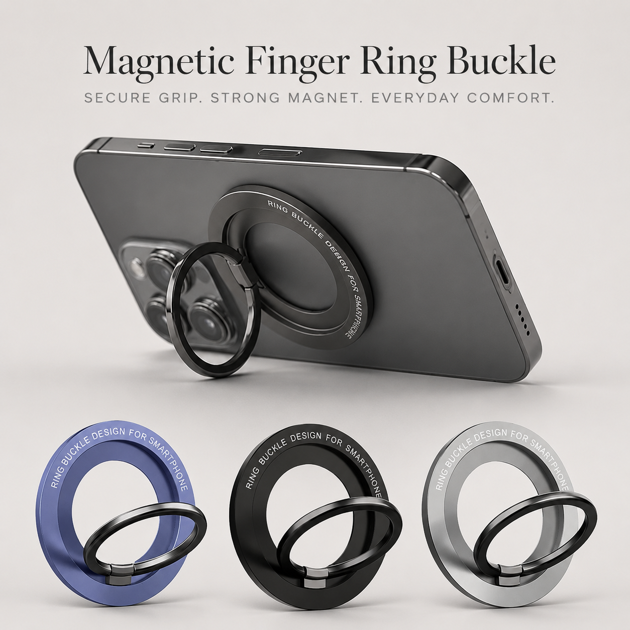 Premium Magnetic Phone Ring Holder for MagSafe 360° Rotating Phone Grip Stand Detachable Foldable Magnetic Finger Holder Kickstand Compatible with iPhone