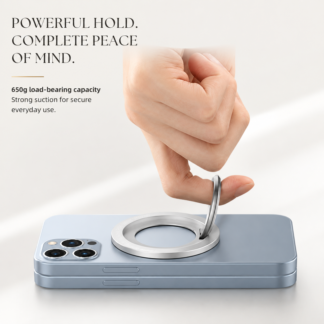 Premium Magnetic Phone Ring Holder for MagSafe 360° Rotating Phone Grip Stand Detachable Foldable Magnetic Finger Holder Kickstand Compatible with iPhone