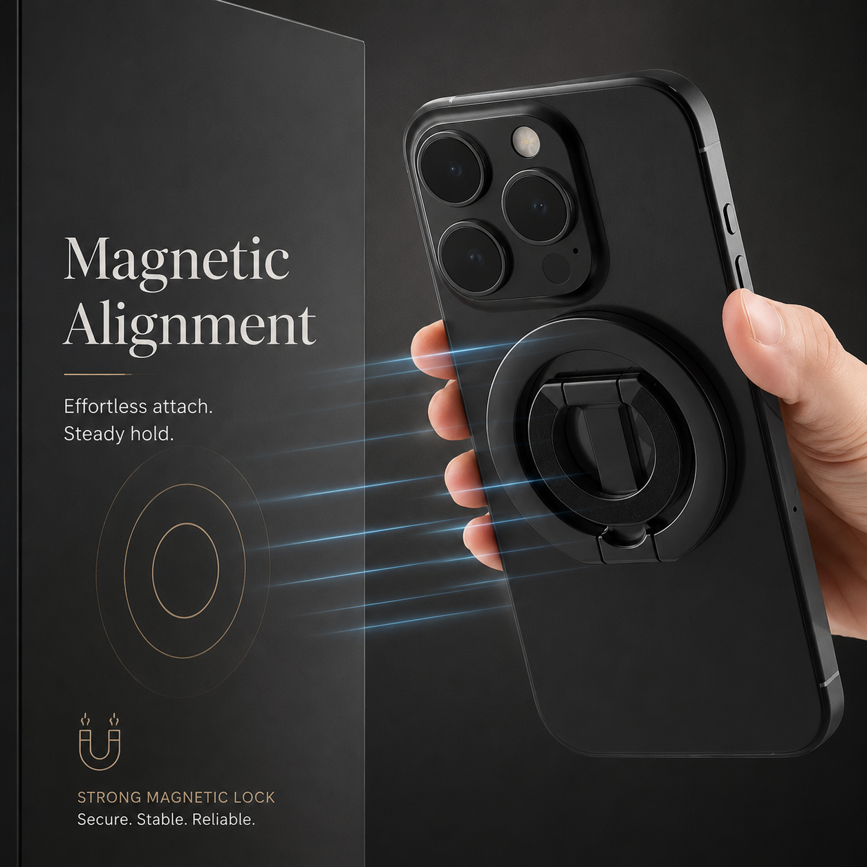 Premium Magnetic Ring Holder MagSafe Phone Grip Stand Double Sided Magnetic Finger Ring Holder Dual Magnet Kickstand Compatible with iPhone