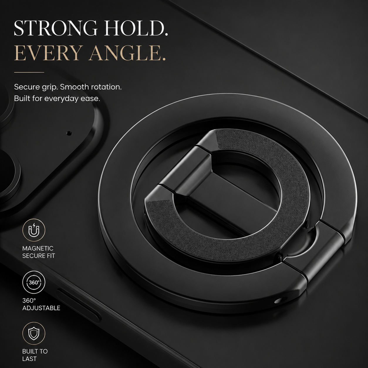 Premium Magnetic Ring Holder MagSafe Phone Grip Stand Double Sided Magnetic Finger Ring Holder Dual Magnet Kickstand Compatible with iPhone