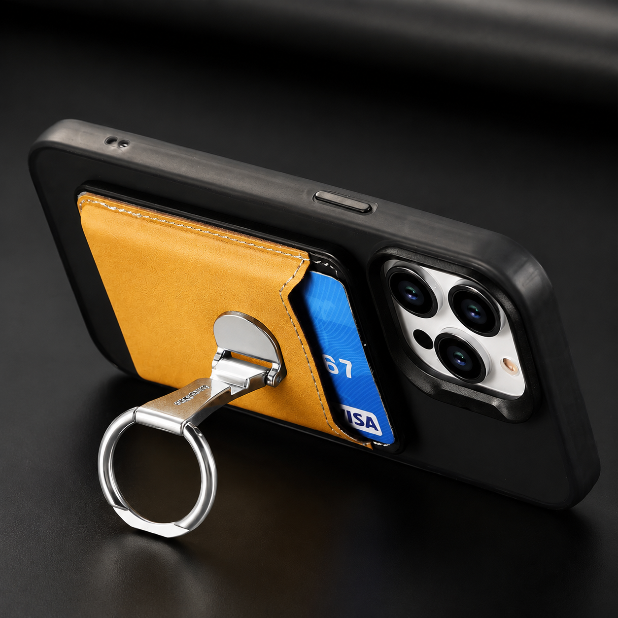 Premium Magnetic Wallet Case for MagSafe Card Holder Magnetic Wallet Multiple Card Slots Foldable Ring Holder Kickstand Strong Magnetic Attachment Compatible with iPhone