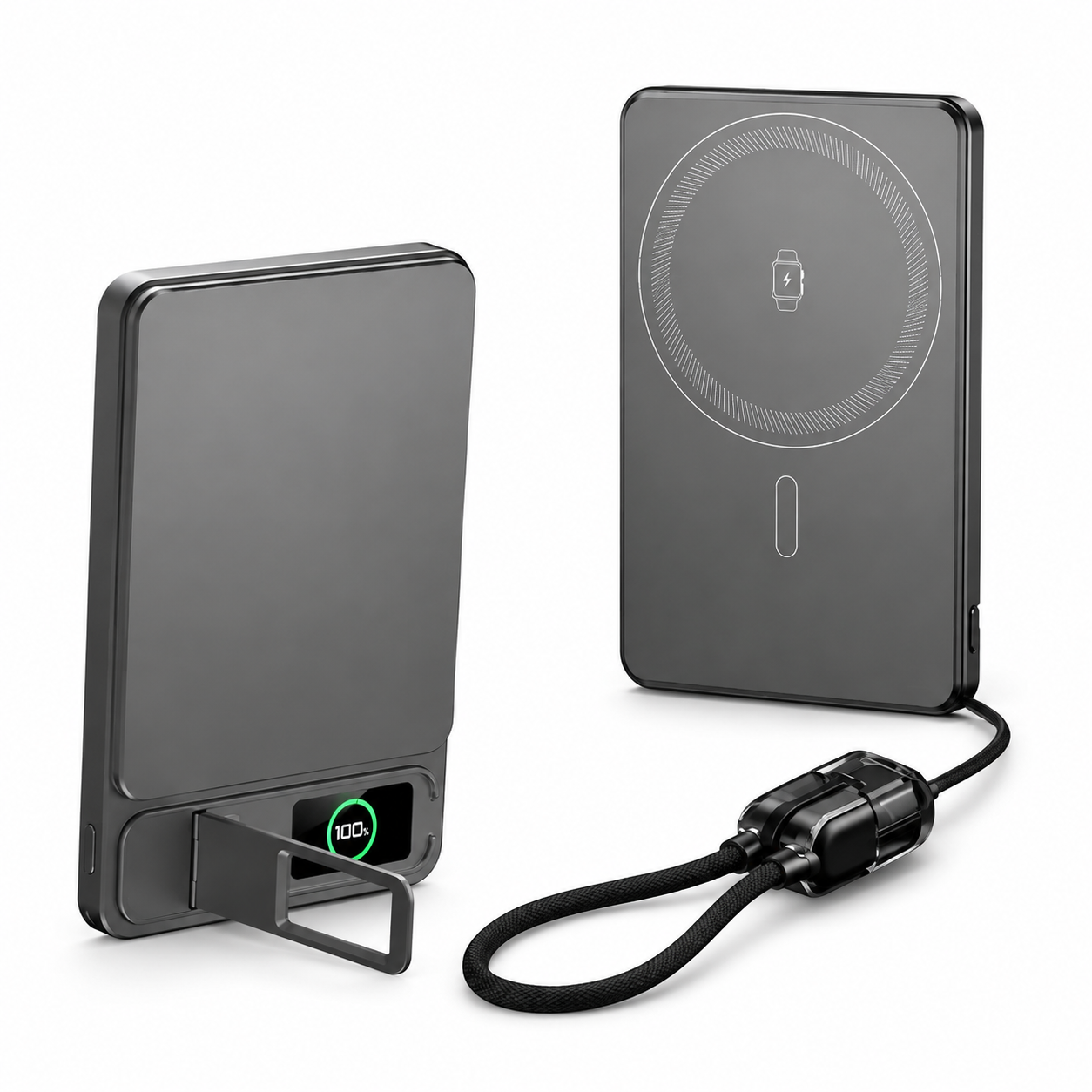 Premium Magnetic Wireless Power Bank 10000mAh Fast Charging Portable Charger 20W USB Type C Magnetic Battery Pack Digital Display Phone Stand Compatible with iPhone