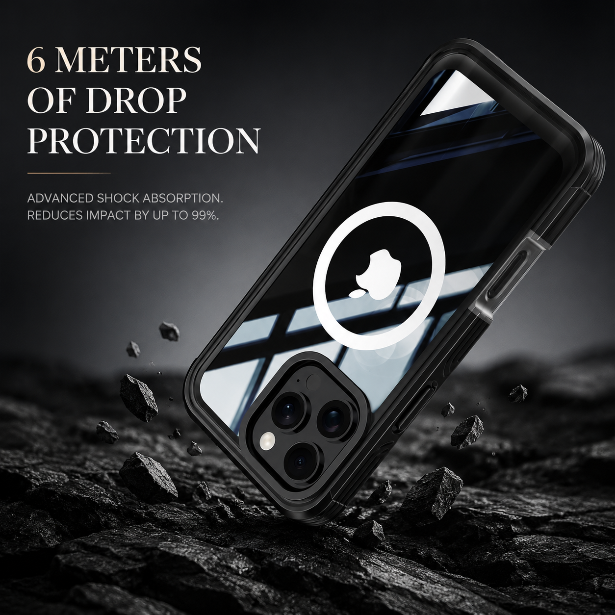 Premium Magnetic iPhone Case Full Body Tempered Glass MagSafe Compatible Shockproof Cover 360 Protection Wireless Charging Slim Protective Design