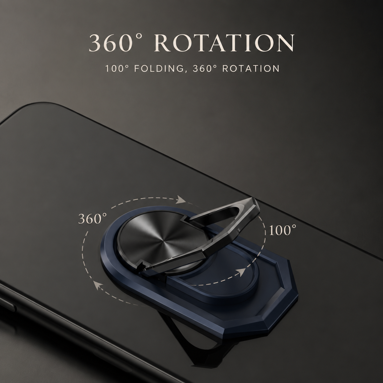 Premium Metal Finger Ring Phone Holder 180° Rotating Phone Grip Stand Universal Finger Ring Kickstand Adhesive Smartphone Holder Compatible with iPhone