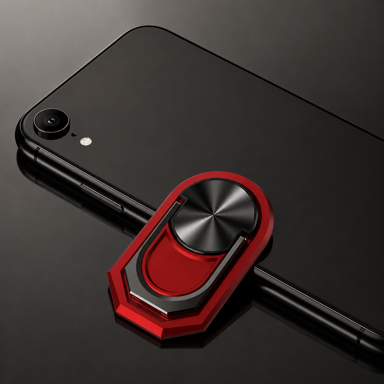 Premium Metal Finger Ring Phone Holder 180° Rotating Phone Grip Stand Universal Finger Ring Kickstand Adhesive Smartphone Holder Compatible with iPhone