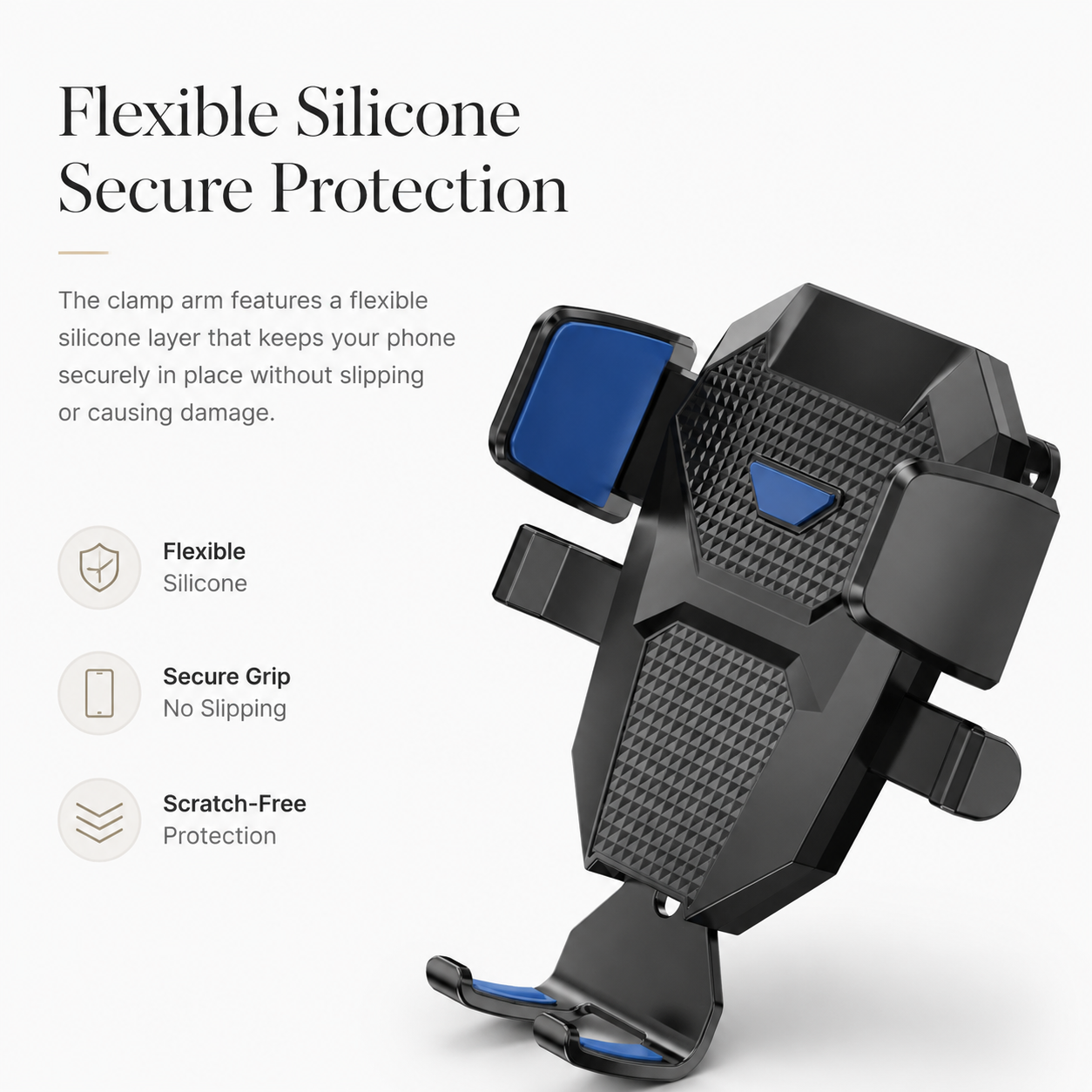 Premium Suction Cup Car Phone Holder Windshield Dashboard Phone Mount 360° Rotating Adjustable Gravity Lock Hands-Free GPS Car Stand Compatible with iPhone