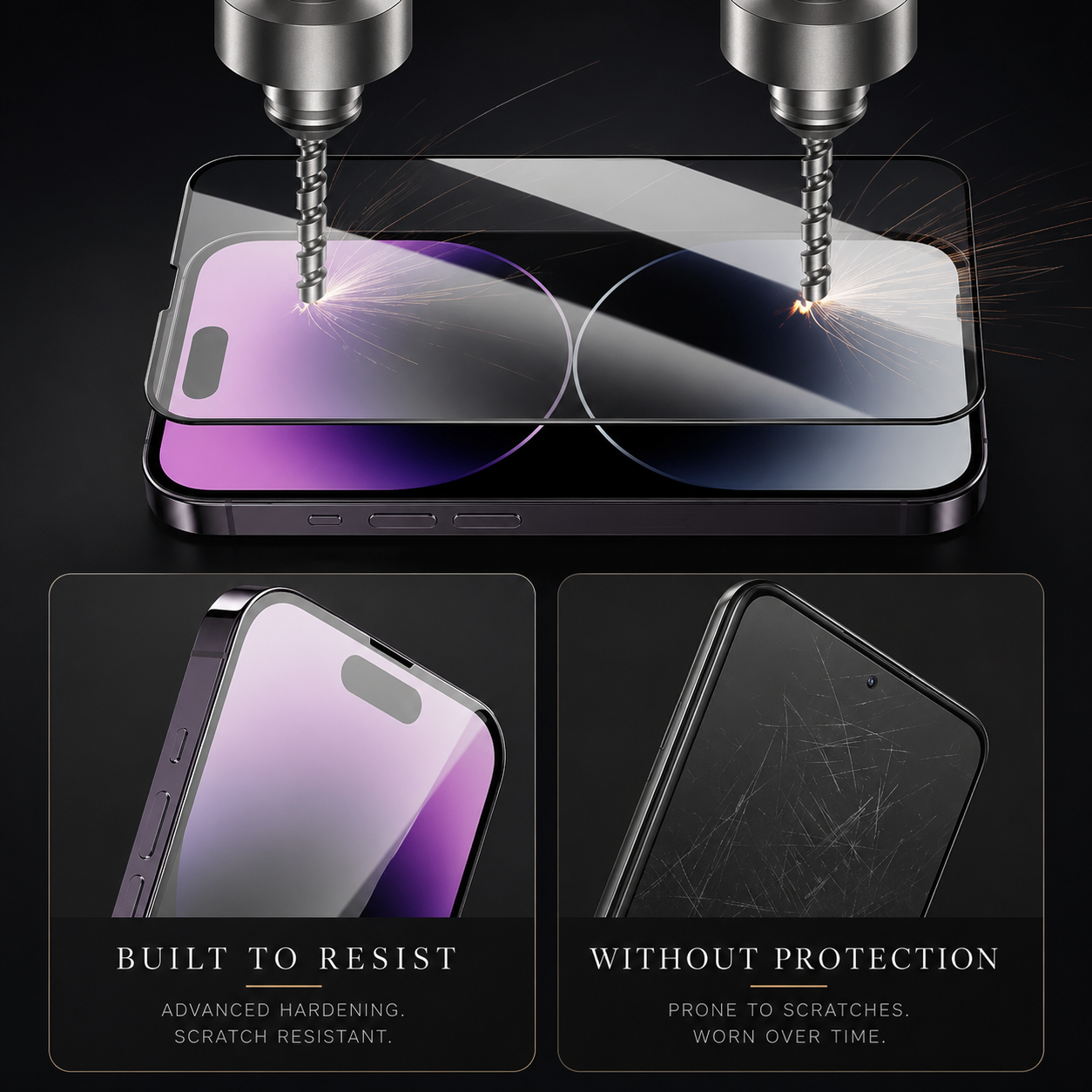 Premium Tempered Glass Screen Protector HD Clear Full Coverage Scratch Resistant Bubble Free Fingerprint Resistant Compatible with iPhone