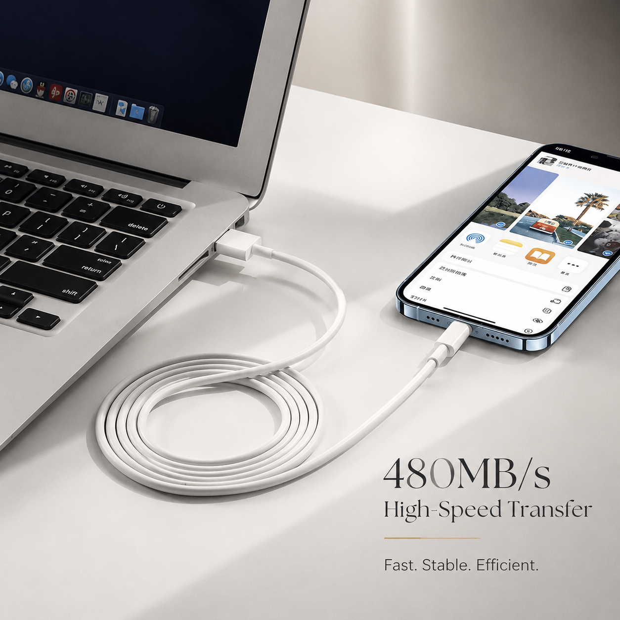 Premium USB C PD Fast Charging Cable 35W 2.4A Data Sync Charging Cord Durable TPE TPU Fast Charge Cable Reliable Power Compatible with iPhone