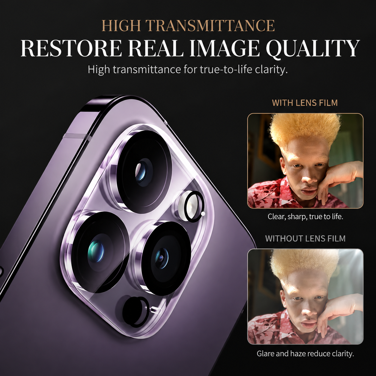 Premium Ultra Thin Camera Lens Protector 4 Pack Tempered Glass Camera Lens Cover Anti-Scratch Anti-Fingerprint Full Coverage HD Clear Compatible with iPhone