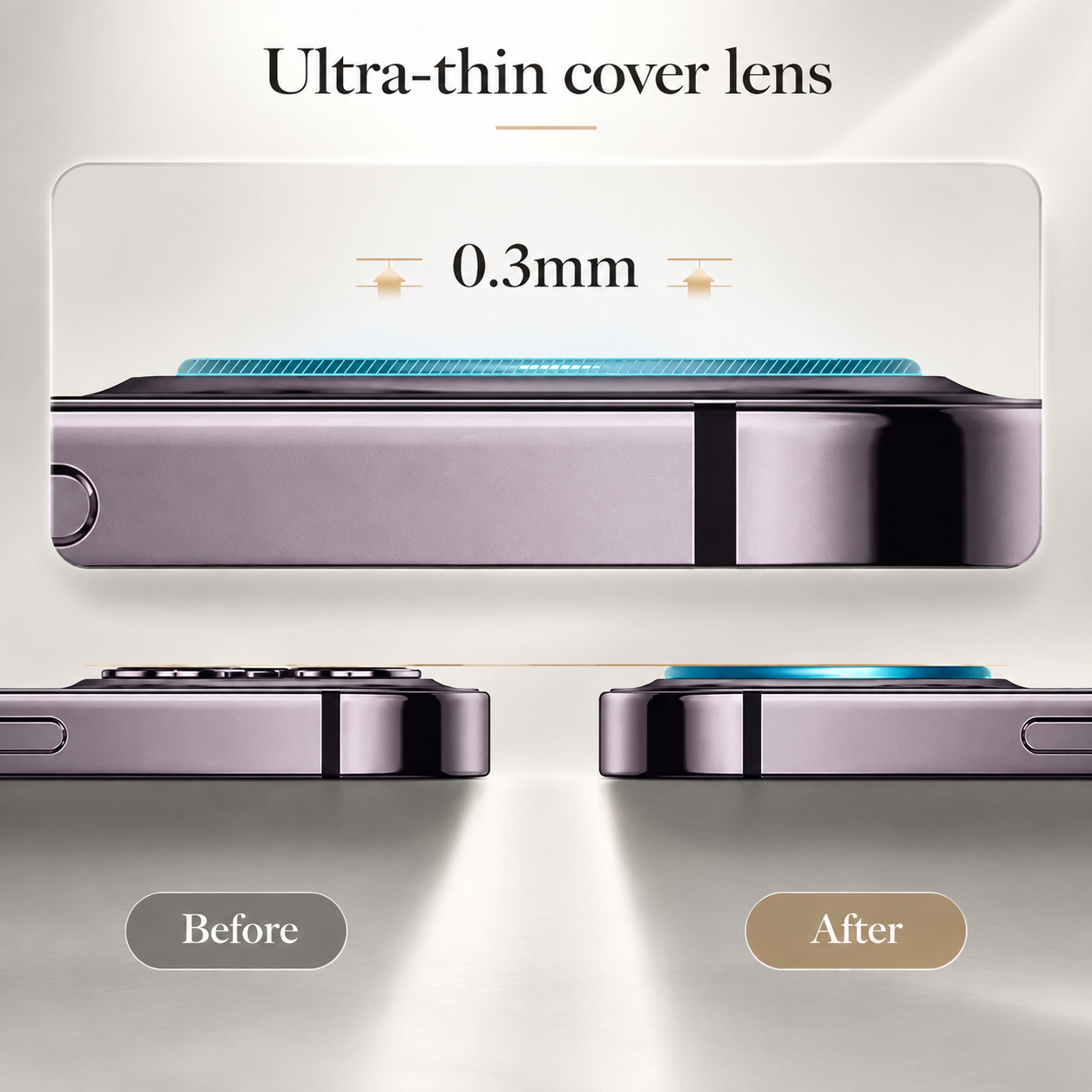 Premium Ultra Thin Camera Lens Protector 4 Pack Tempered Glass Camera Lens Cover Anti-Scratch Anti-Fingerprint Full Coverage HD Clear Compatible with iPhone