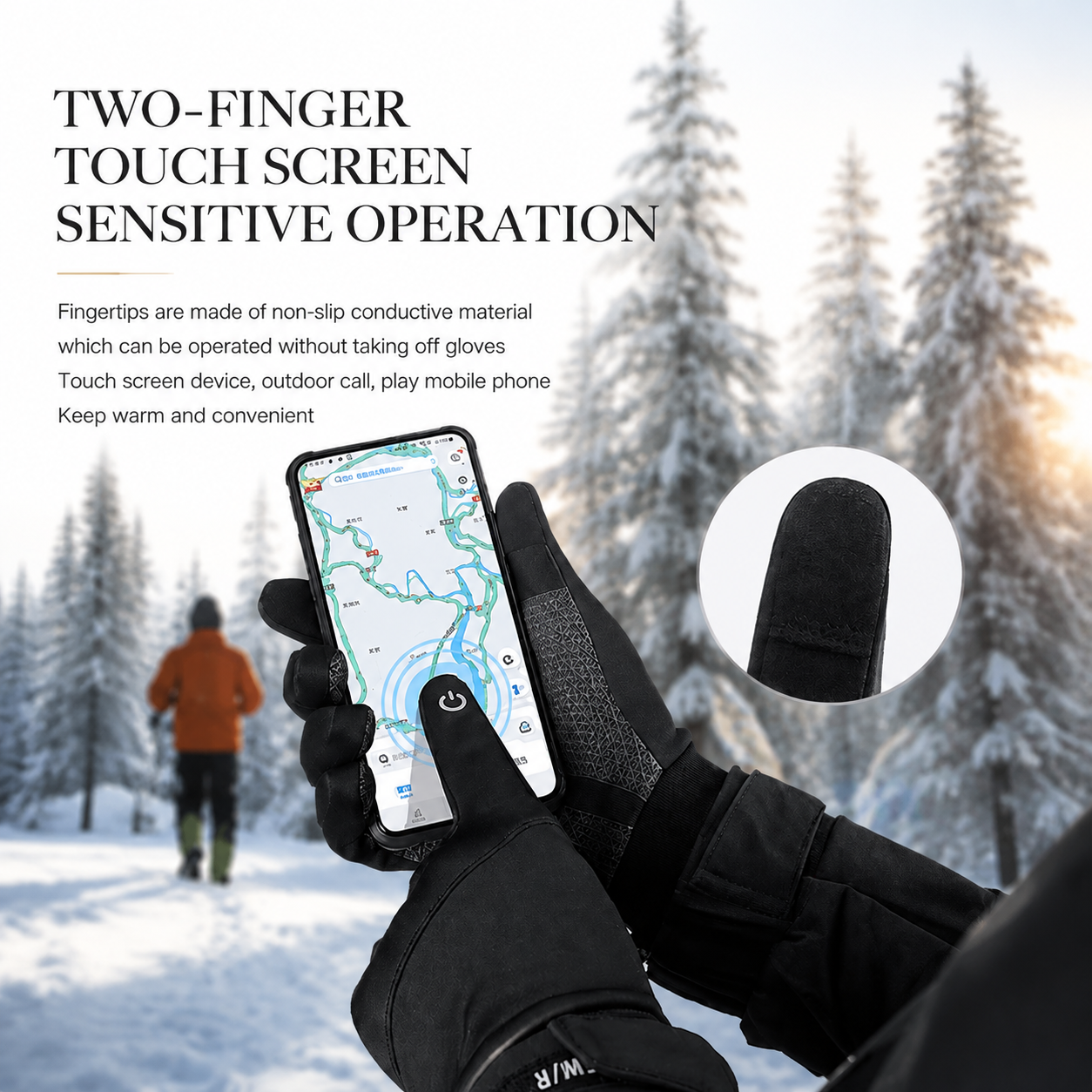 Premium Winter Cycling Gloves Waterproof Thermal Touchscreen Gloves Windproof Anti-Slip Sports Riding Gloves 3M Insulated Unisex Compatible with iPhone