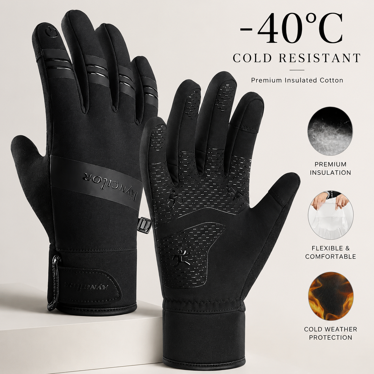 Premium Winter Cycling Gloves Waterproof Thermal Touchscreen Gloves Windproof Anti-Slip Sports Riding Gloves 3M Insulated Unisex Compatible with iPhone