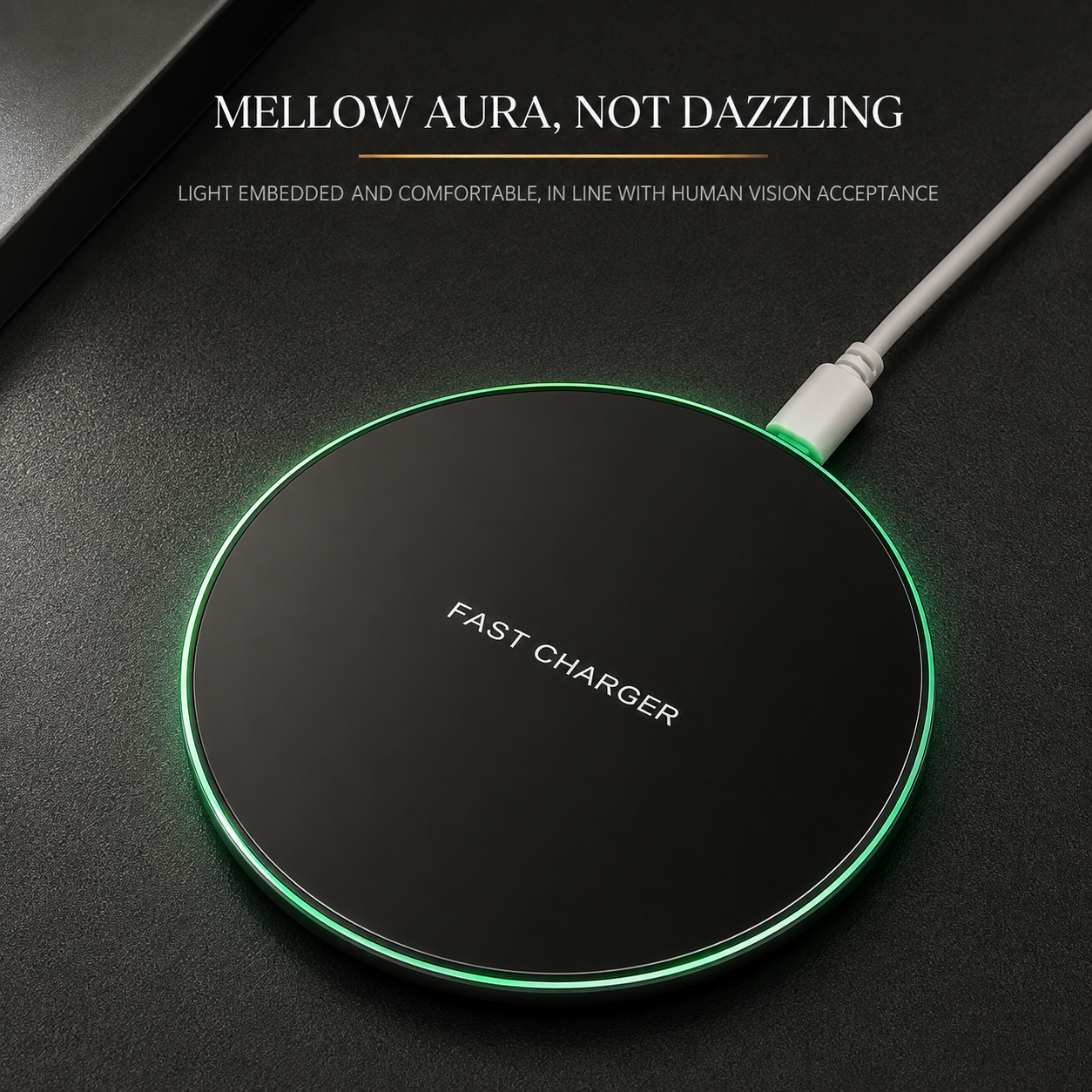 Premium Wireless Charging Pad Fast Qi Wireless Charger USB Type C Fast Charging LED Indicator Slim Induction Charging Dock Compatible with iPhone AirPods