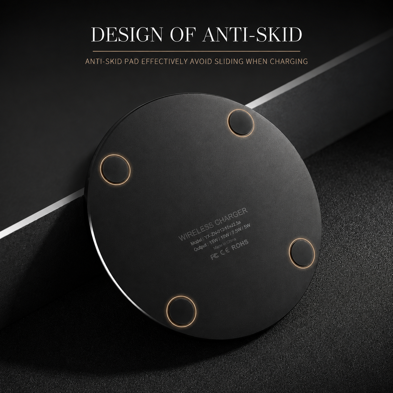 Premium Wireless Charging Pad Fast Qi Wireless Charger USB Type C Fast Charging LED Indicator Slim Induction Charging Dock Compatible with iPhone AirPods