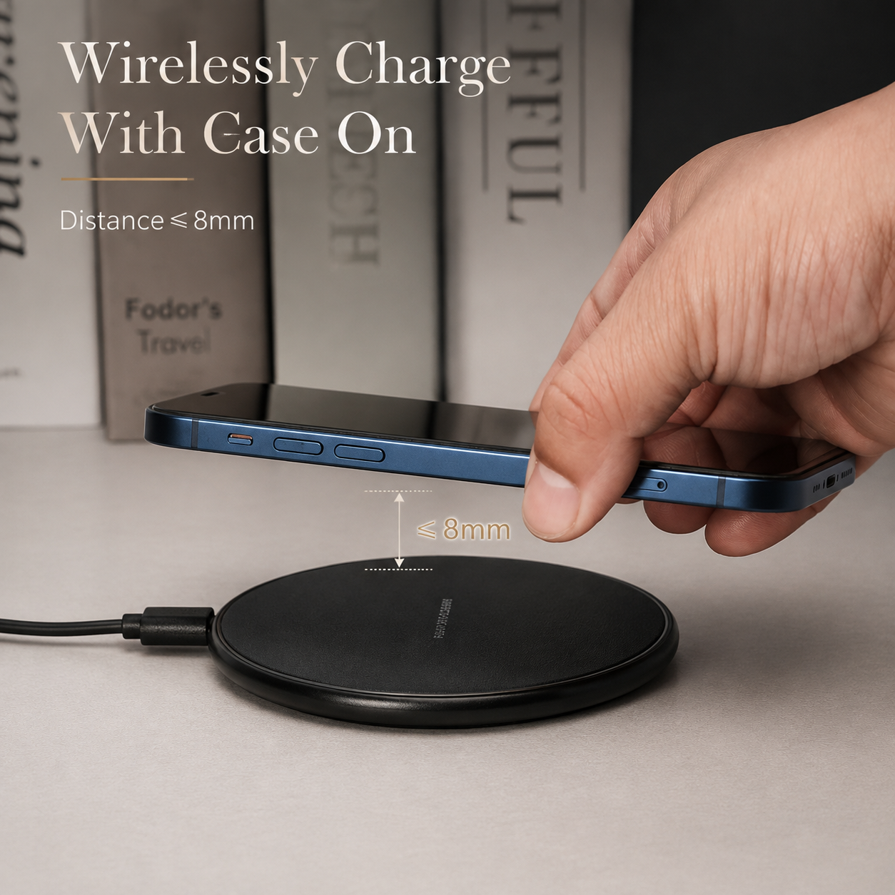 Premium Wireless Charging Pad Fast Qi Wireless Charger USB Type C Fast Charging LED Indicator Slim Induction Charging Dock Compatible with iPhone AirPods