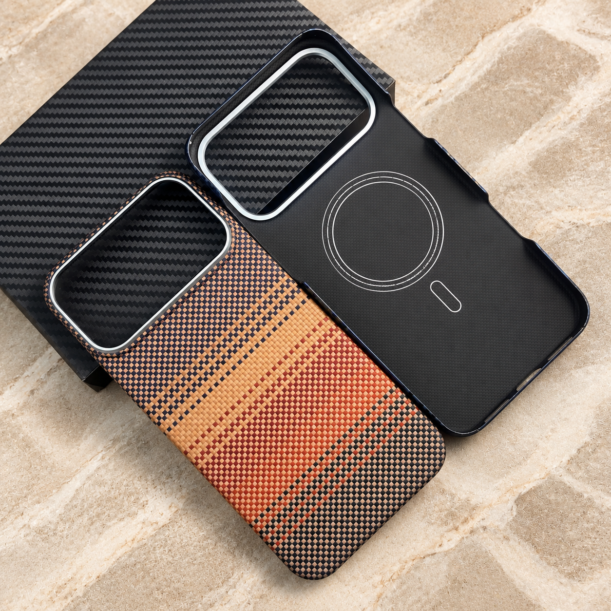 Premium iPhone Case 100% Aramid Carbon Fiber MagSafe Compatible Cover Ultra Thin Protective Case Matte Anti Scratch Raised Camera Screen Full Coverage