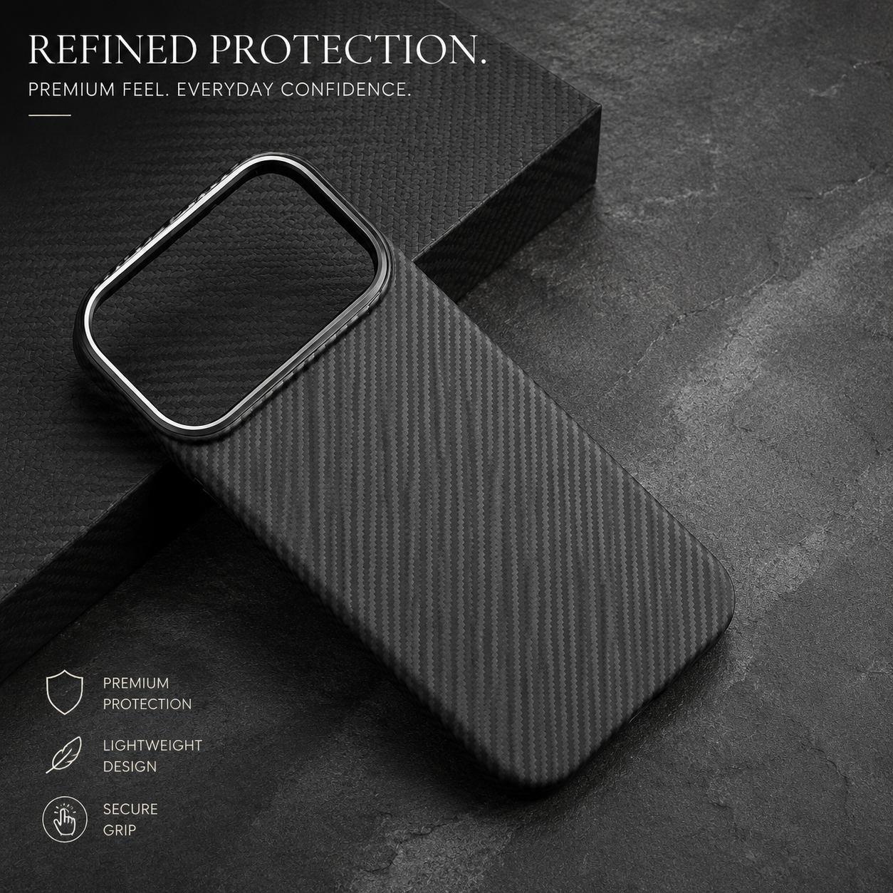 Premium iPhone Case 100% Aramid Carbon Fiber MagSafe Compatible Cover Ultra Thin Protective Case Matte Anti Scratch Raised Camera Screen Full Coverage