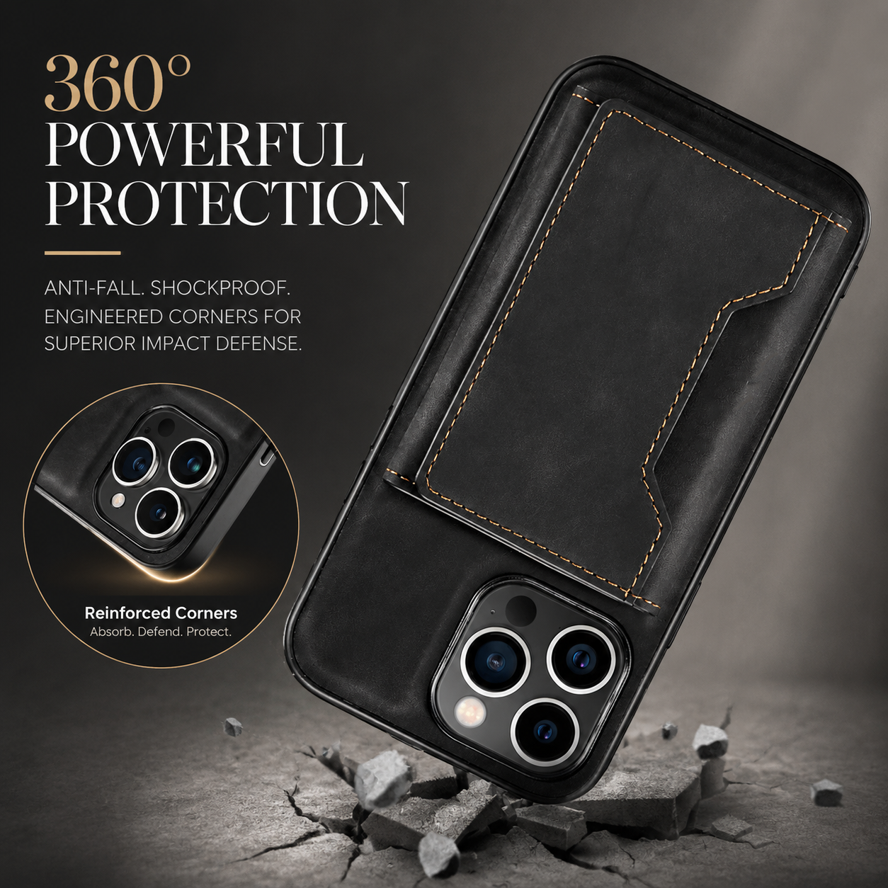 Premium iPhone Case 2-in-1 Detachable Magnetic Wallet Cover PU Leather Card Holder Shockproof Protective Case Pocket Design