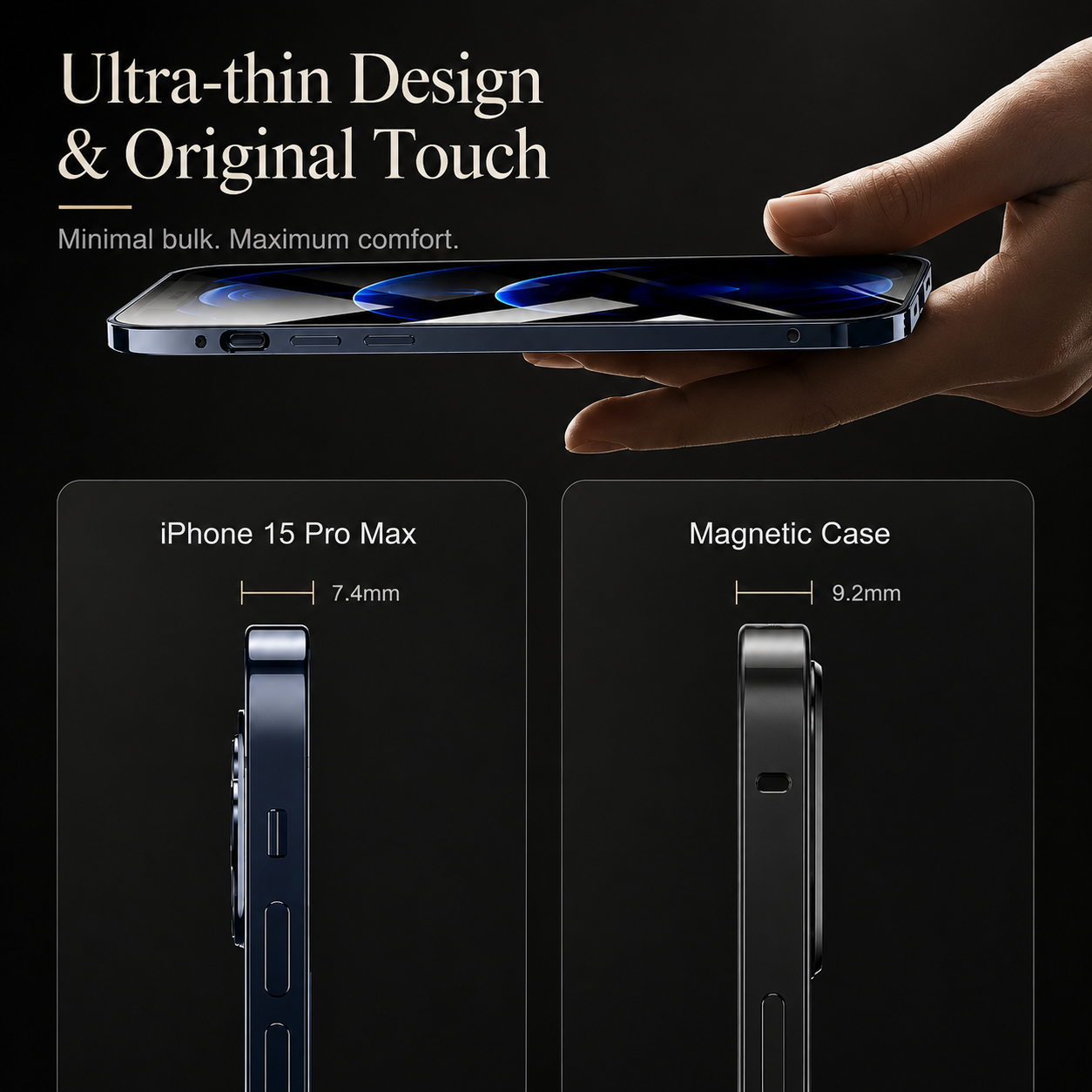 Premium iPhone Case 360 Full Protection Magnetic Glass Cover MagSafe Compatible Aluminum Alloy Bumper Shockproof Anti Scratch Full Body Protective Design