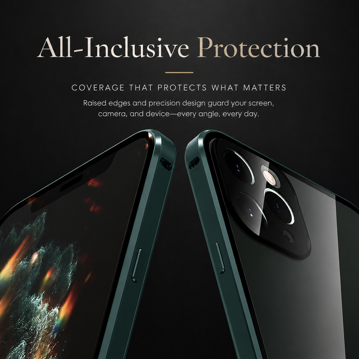 Premium iPhone Case 360° Full Body Magnetic Cover Metal Frame Double Glass Snap Lock Shockproof Protective Case MagSafe Compatible Design