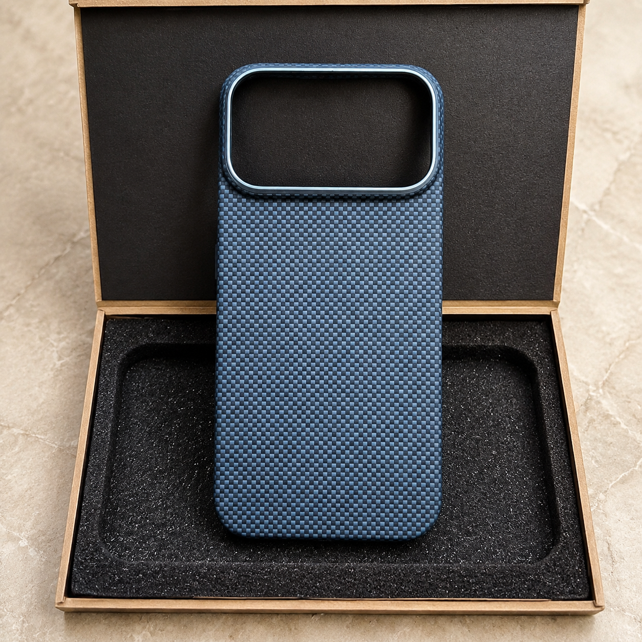 Premium iPhone Case 600D Real Carbon Fiber MagSafe Compatible Aramid Kevlar Cover Camera Lens Protection Waterproof Anti Fingerprint Ultra Thin Design
