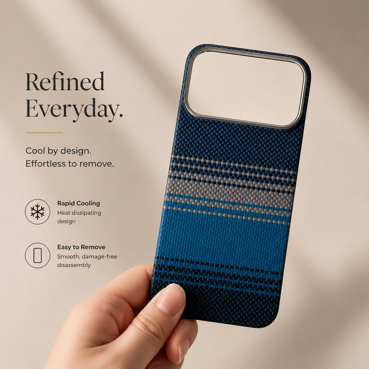 Premium iPhone Case 600D Real Carbon Fiber MagSafe Compatible Aramid Kevlar Cover Camera Lens Protection Waterproof Anti Fingerprint Ultra Thin Design