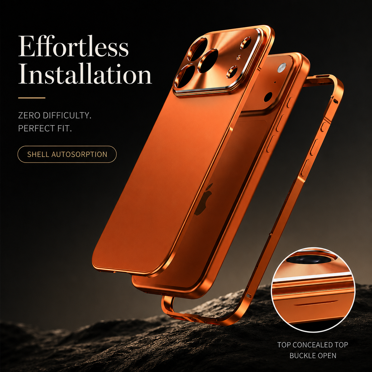Premium iPhone Case All Aluminum Magnetic Frame MagSafe Compatible Frosted PC Back Cover Ultra Thin Shockproof Protective Anti Scratch Lightweight Design