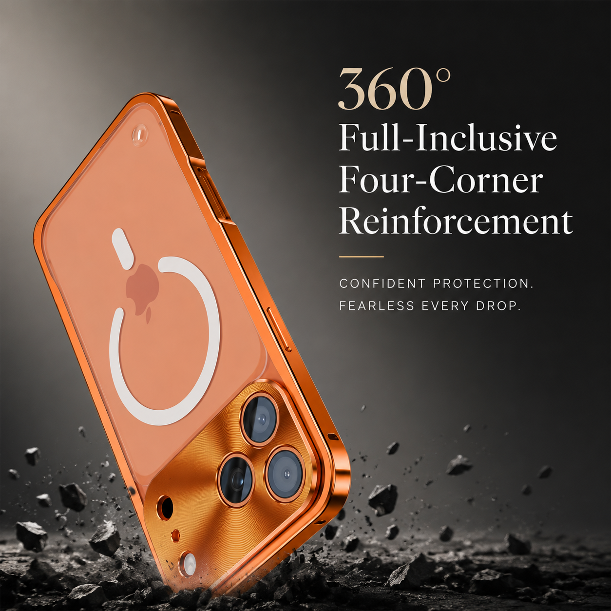 Premium iPhone Case Aluminum Alloy Frame MagSafe Compatible Magnetic Bumper Shockproof Protective Cover Matte Transparent Back Camera Lens Guard