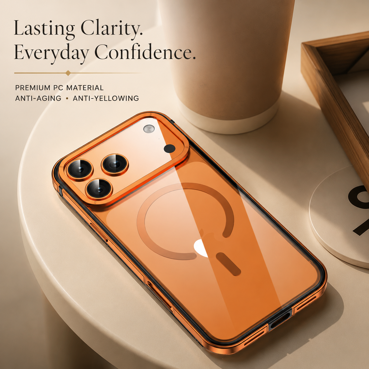 Premium iPhone Case Aluminum Alloy Frame MagSafe Compatible Magnetic Protective Cover Transparent Back Shockproof Camera Lens Guard