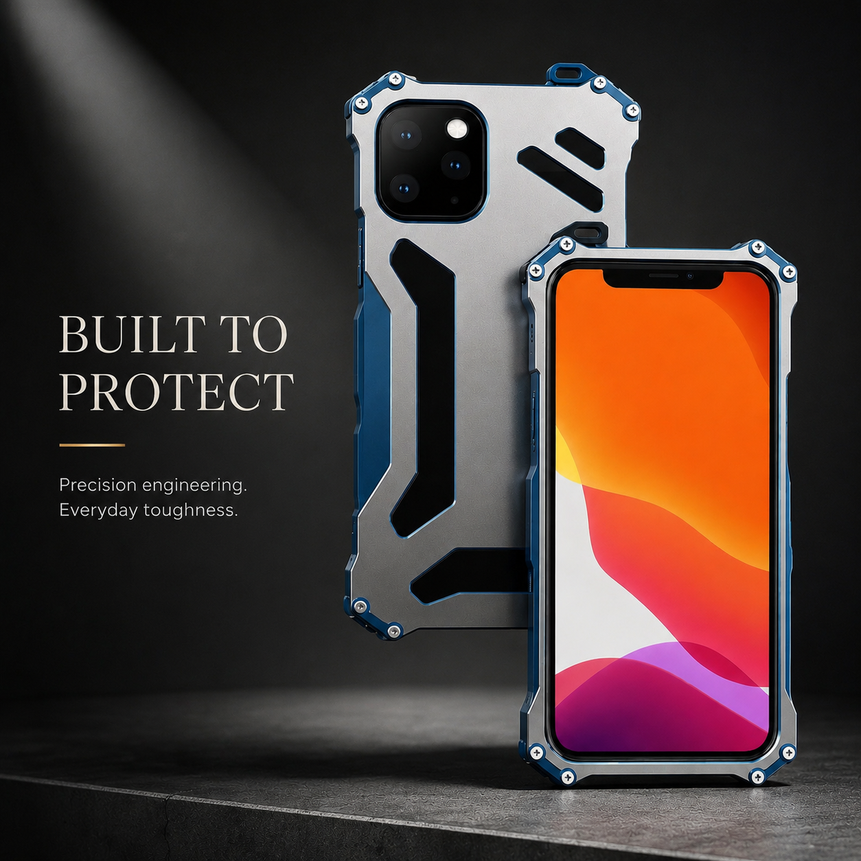 Premium iPhone Case Aluminum Alloy Metal Armor Protective Cover Military Grade Shockproof Cooling Airflow Anti Scratch Lightweight Non Slip Bumper Design