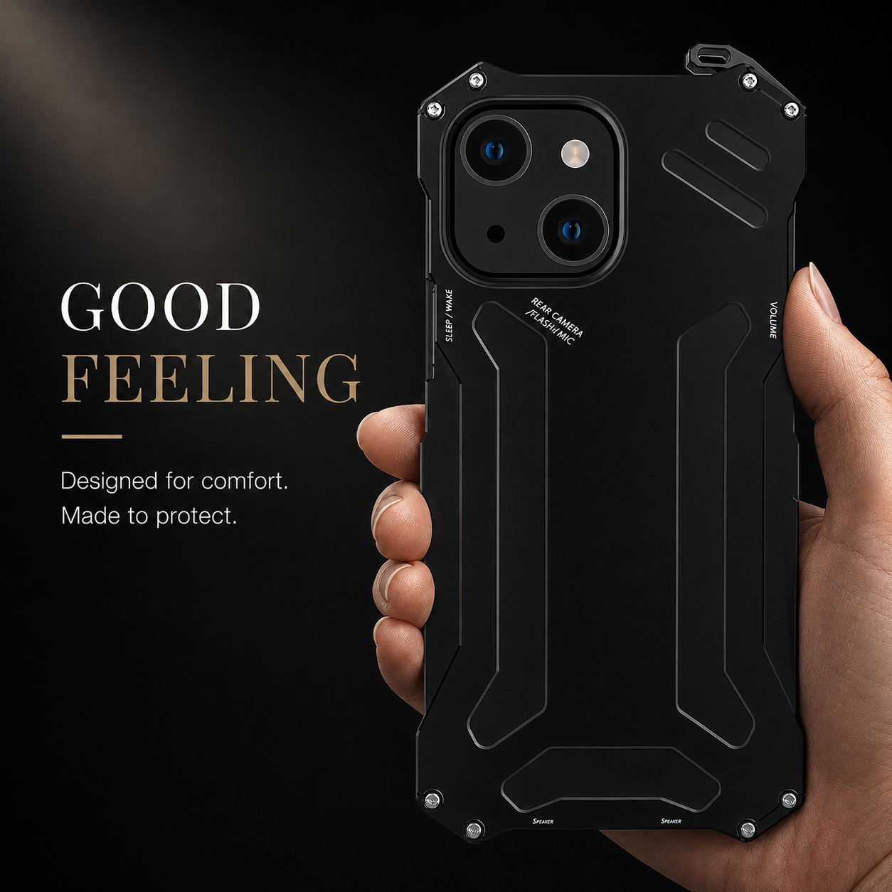 Premium iPhone Case Aluminum Alloy Metal Armor Protective Cover Military Grade Shockproof Cooling Airflow Anti Scratch Lightweight Non Slip Bumper Design
