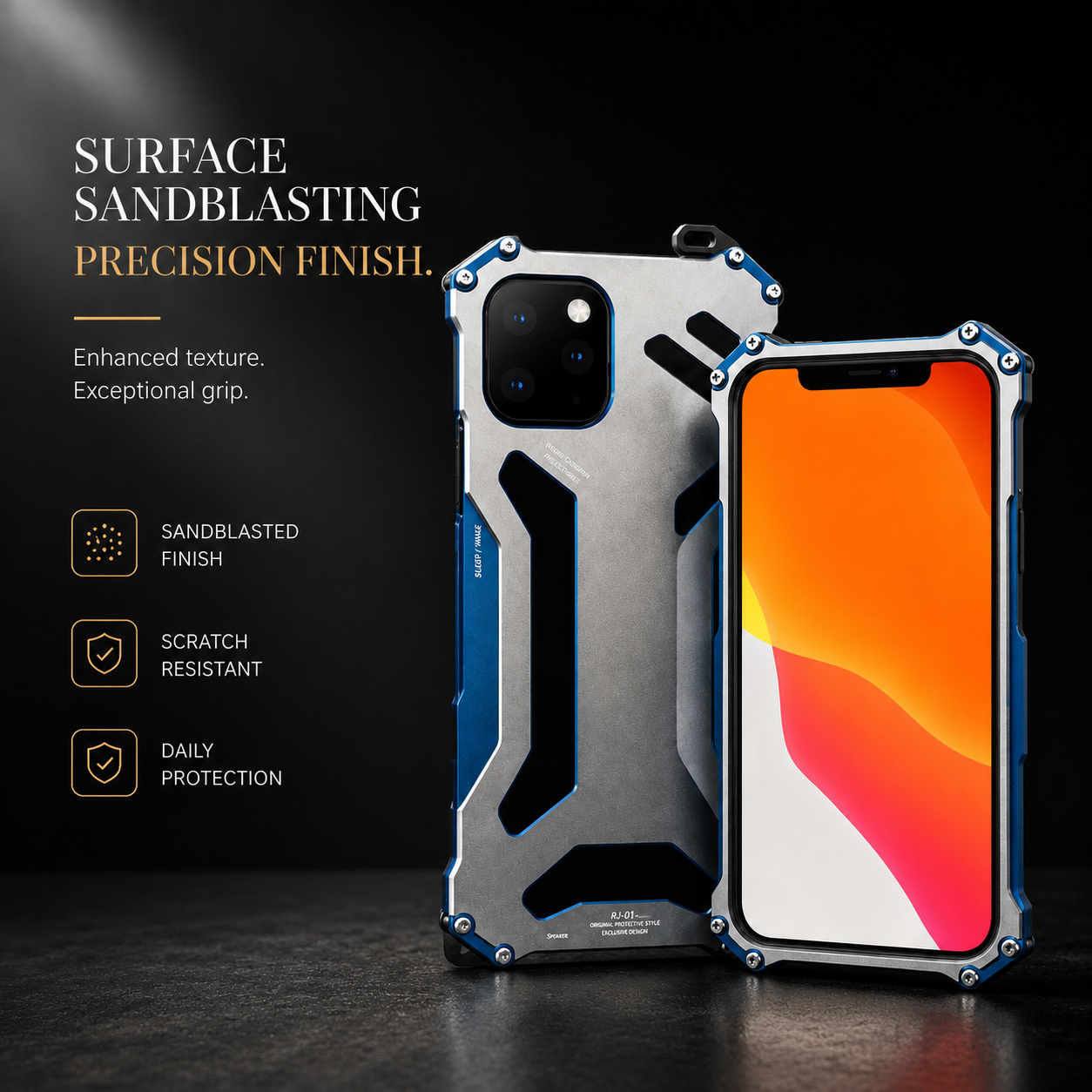 Premium iPhone Case Aluminum Alloy Metal Armor Protective Cover Military Grade Shockproof Cooling Airflow Anti Scratch Lightweight Non Slip Bumper Design