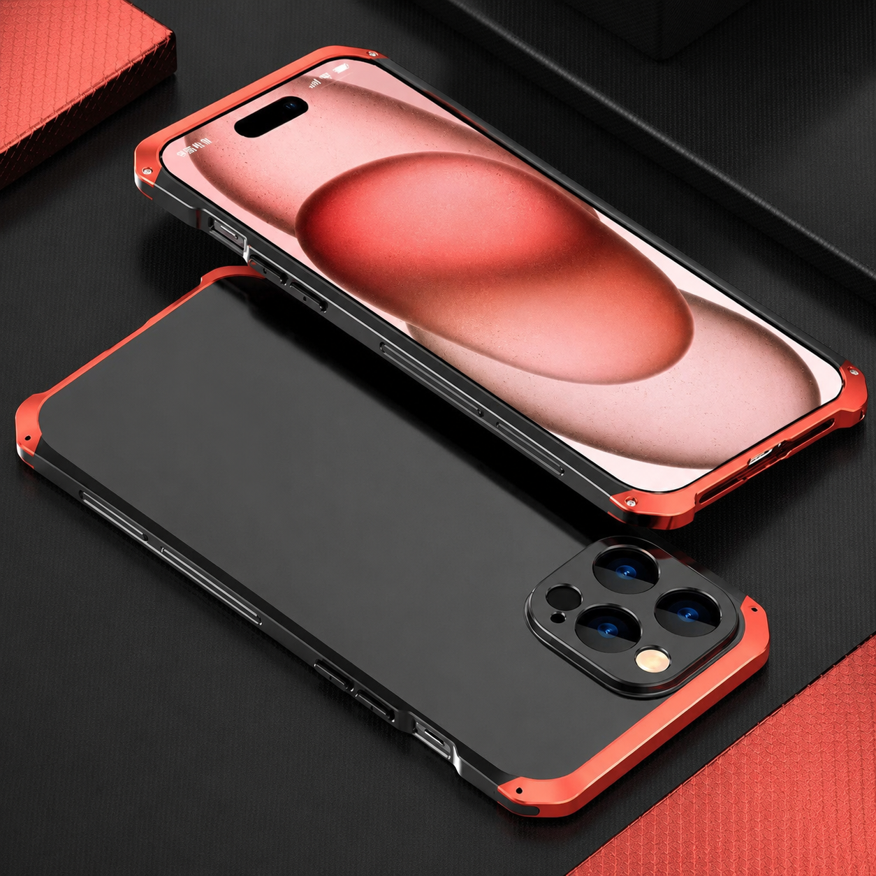 Premium iPhone Case Aluminum Alloy PC Protective Cover Full Coverage Shockproof Anti Scratch Dustproof Washable Lightweight Non Slip Design