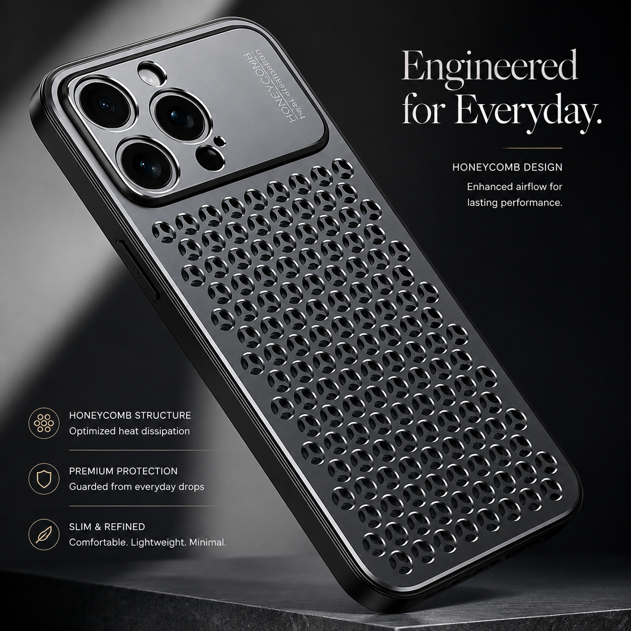 Premium iPhone Case Aluminum Alloy Protective Cover Breathable Metal Frame Slim Anti Fingerprint Scratch Resistant Full Coverage