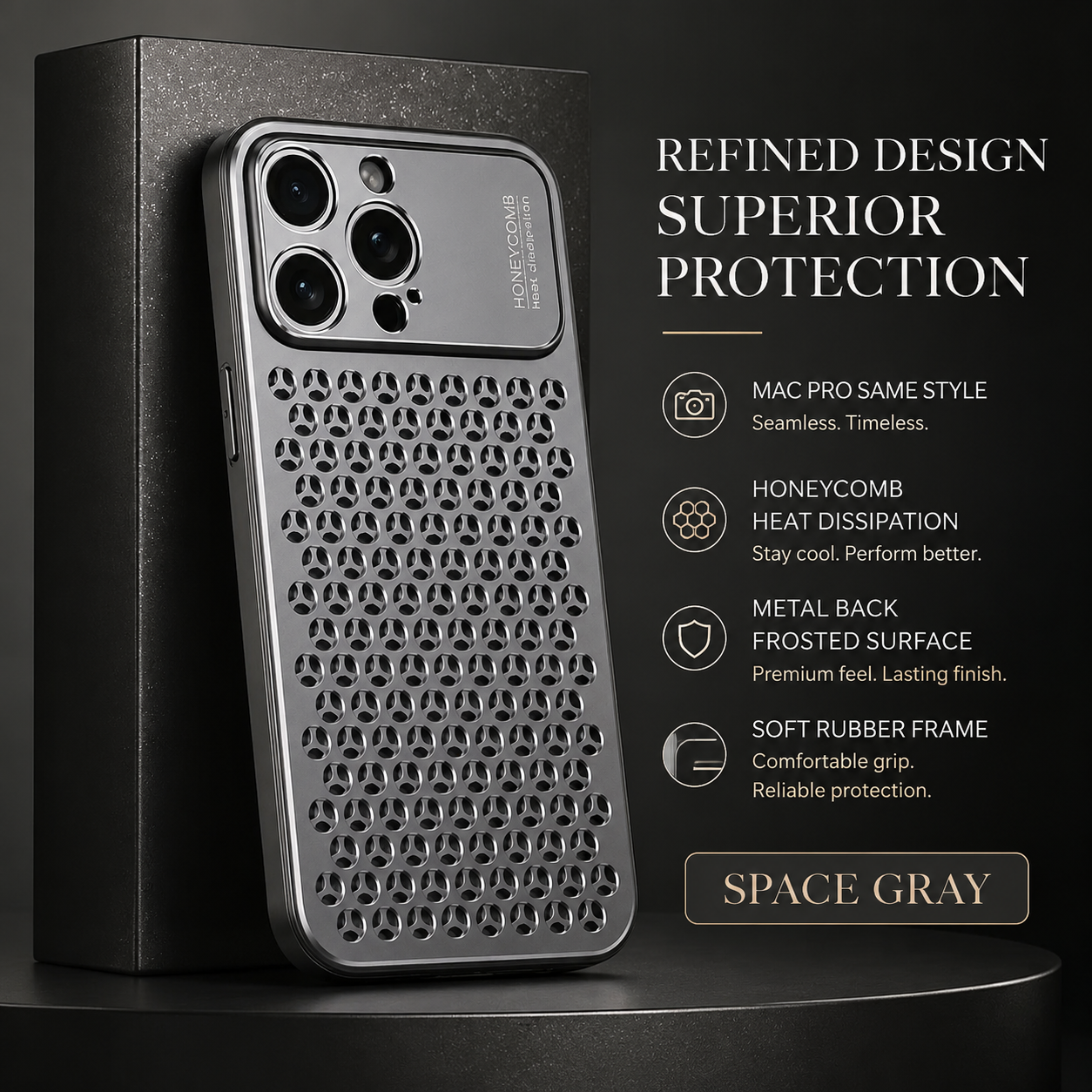 Premium iPhone Case Aluminum Alloy Protective Cover Breathable Metal Frame Slim Anti Fingerprint Scratch Resistant Full Coverage