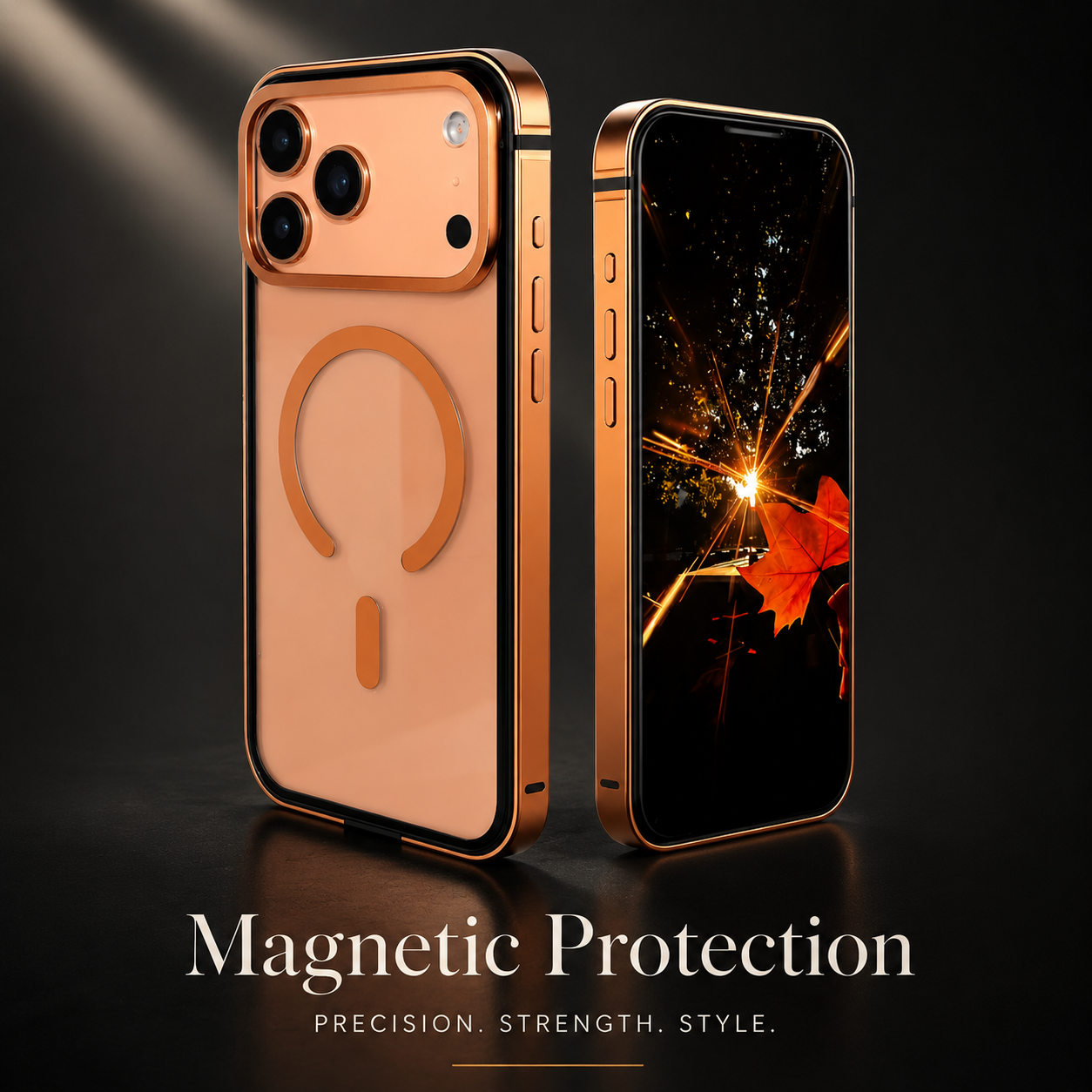 Premium iPhone Case Aluminum Frame MagSafe Compatible Magnetic Protective Cover HD Transparent Backplate Shockproof Camera Lens Guard