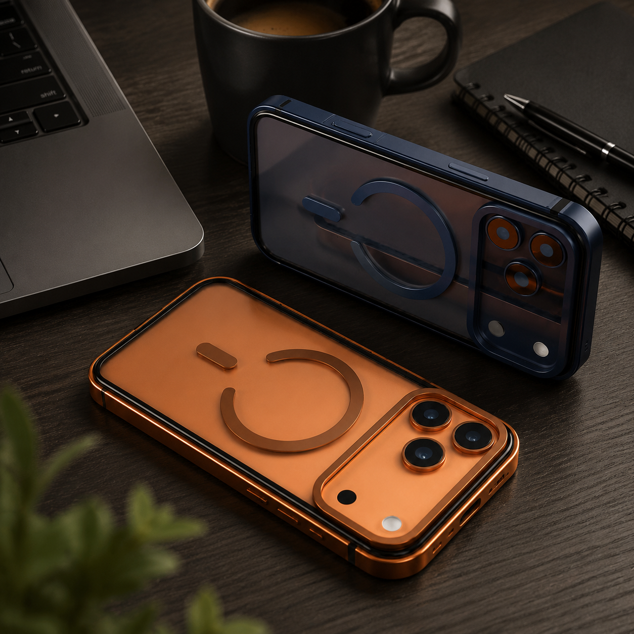 Premium iPhone Case Aluminum Frame MagSafe Compatible Magnetic Protective Cover HD Transparent Backplate Shockproof Camera Lens Guard