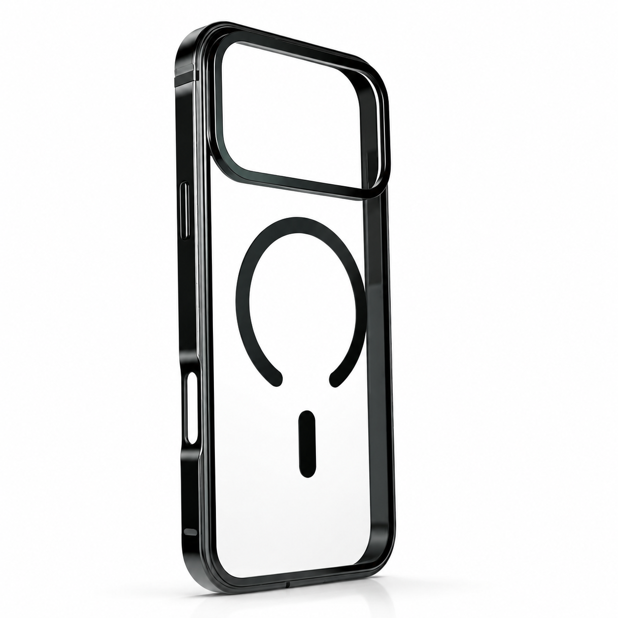 Premium iPhone Case Aluminum Frame MagSafe Compatible Magnetic Protective Cover HD Transparent Backplate Shockproof Camera Lens Guard