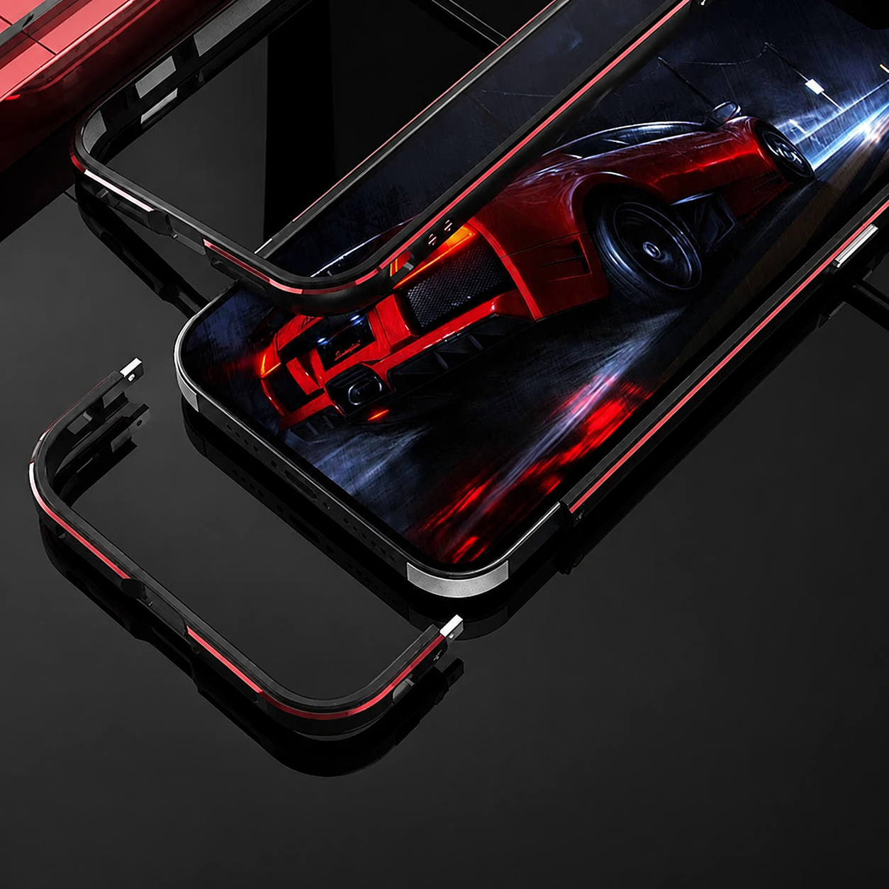Premium iPhone Case Aluminum Metal Bumper Frame Camera Protector Shockproof Anti Scratch Protective Cover Slim Heavy Duty Design MagSafe Compatible