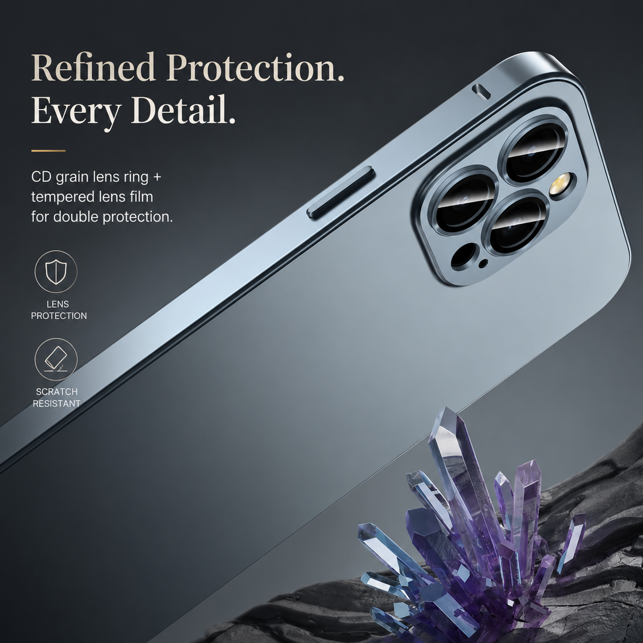 Premium iPhone Case Aluminum Metal Frame Shockproof Protective Cover PC Back Camera Lens Protection Wireless Charging Compatible Slim Luxury Design