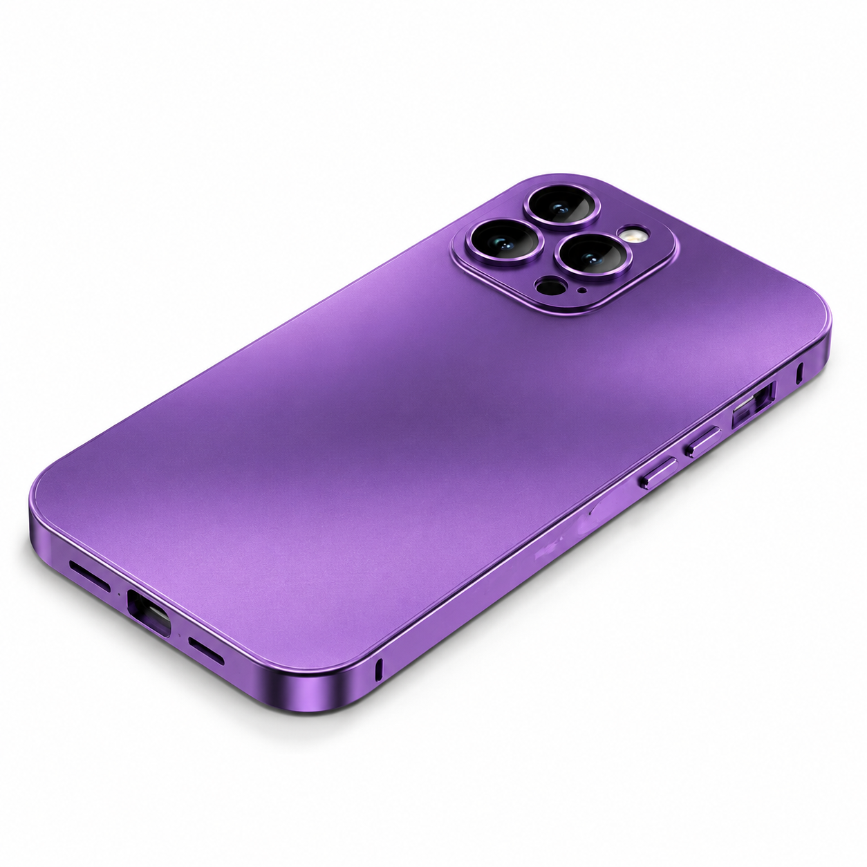 Premium iPhone Case Aluminum Metal Frame Shockproof Protective Cover PC Back Camera Lens Protection Wireless Charging Compatible Slim Luxury Design