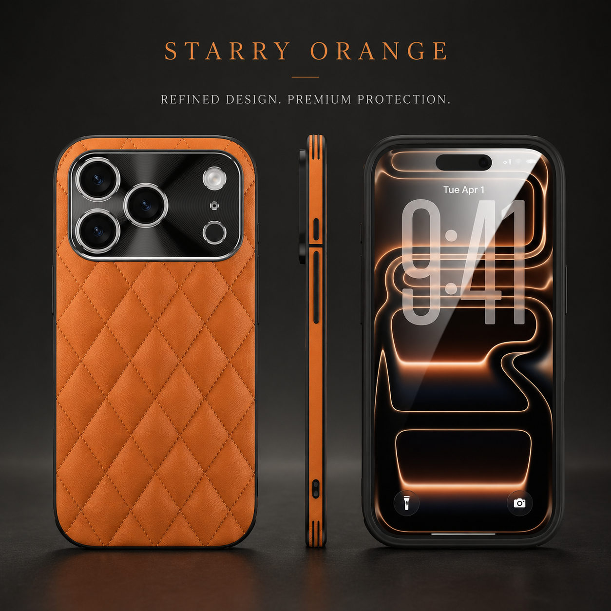 Premium iPhone Case Argyle Pattern PU Leather Protective Cover Shockproof Camera Lens Protection Anti Scratch Anti Fingerprint Slim Full Coverage