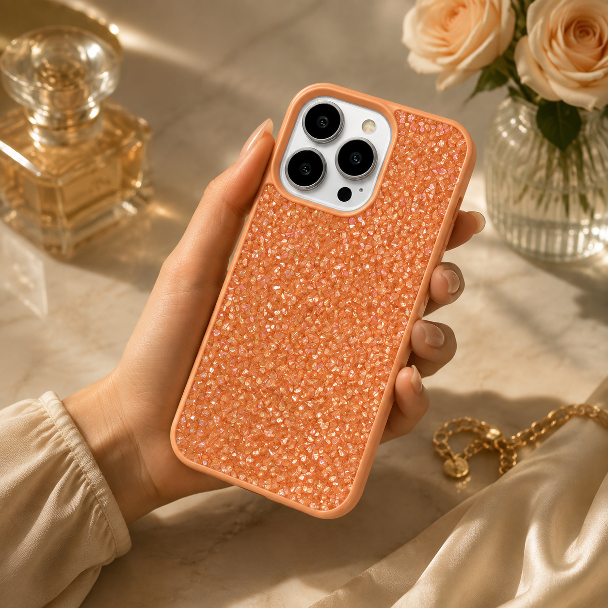 Premium iPhone Case Bling Crystal Diamond Cover MagSafe Compatible Shockproof Protective Case Flash Drill Design Camera Lens Screen Protection Ultra Thin Full Coverage