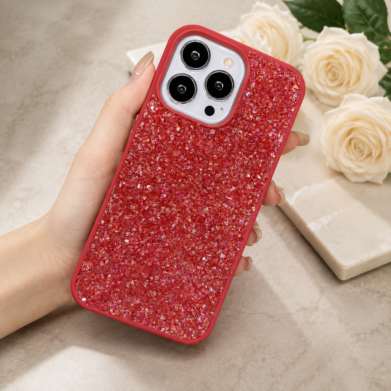 Premium iPhone Case Bling Crystal Diamond Cover MagSafe Compatible Shockproof Protective Case Flash Drill Design Camera Lens Screen Protection Ultra Thin Full Coverage