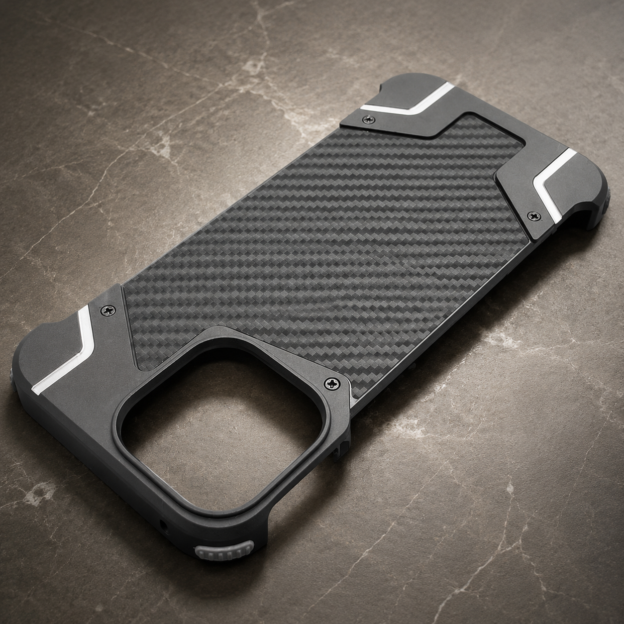 Premium iPhone Case Carbon Fiber Metal Armor Cover Frameless MagSafe Compatible Magnetic Shockproof Protective Case Slim Durable Design
