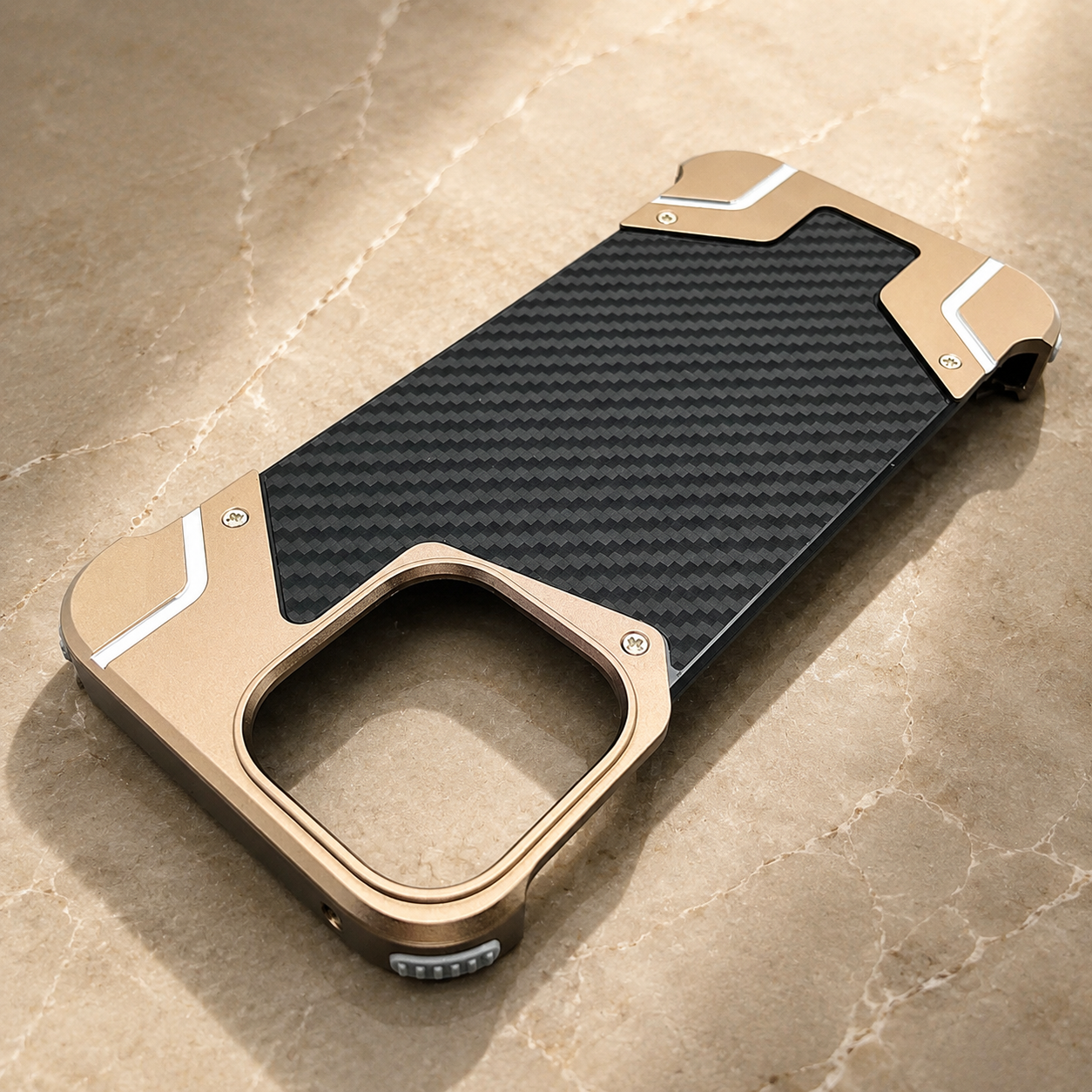 Premium iPhone Case Carbon Fiber Metal Armor Cover Frameless MagSafe Compatible Magnetic Shockproof Protective Case Slim Durable Design