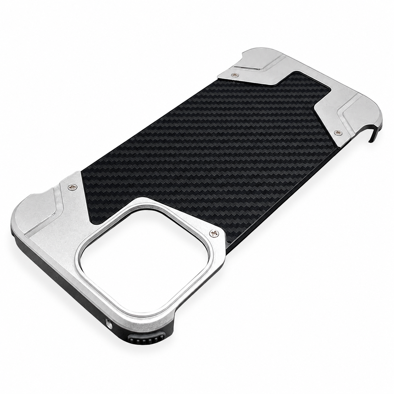 Premium iPhone Case Carbon Fiber Metal Armor Cover Frameless MagSafe Compatible Magnetic Shockproof Protective Case Slim Durable Design