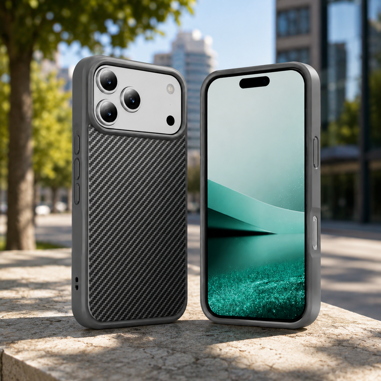 Premium iPhone Case Carbon Fiber Protective Cover Shockproof Drop Resistant Anti Fingerprint Non Slip Scratch Resistant Dustproof Slim Design