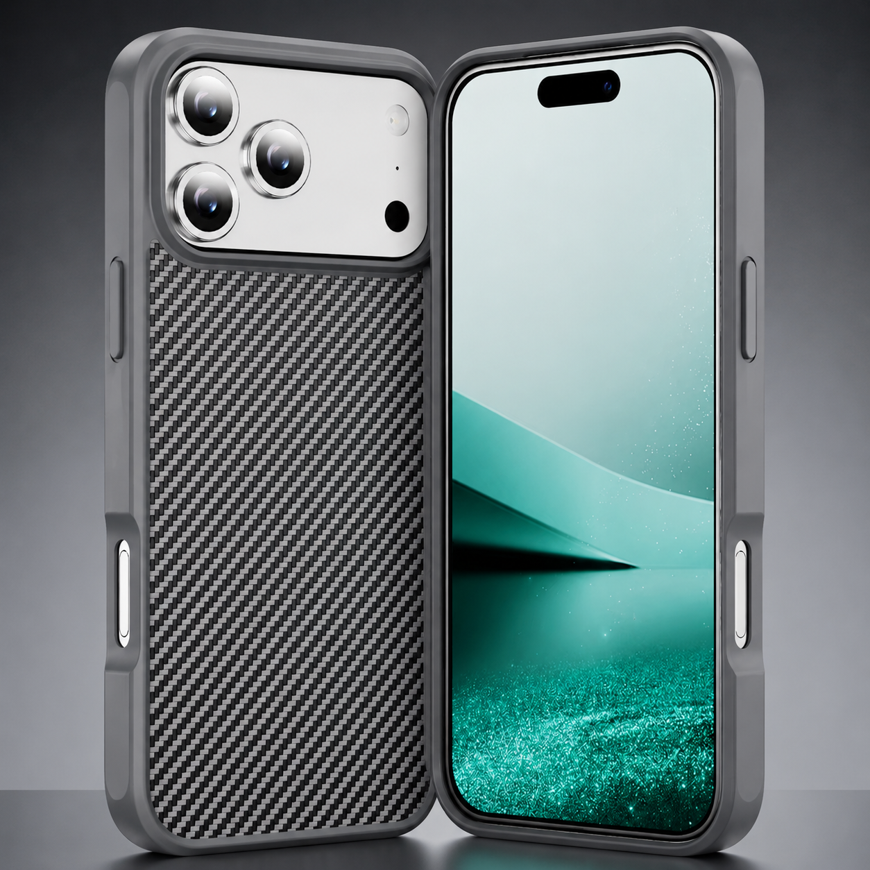Premium iPhone Case Carbon Fiber Protective Cover Shockproof Drop Resistant Anti Fingerprint Non Slip Scratch Resistant Dustproof Slim Design