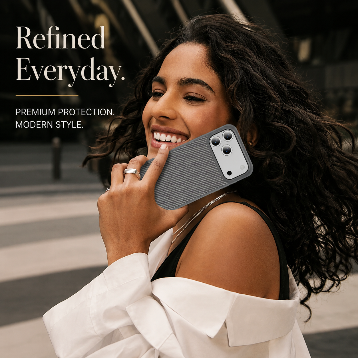 Premium iPhone Case Carbon Fiber Protective Cover Shockproof Drop Resistant Anti Fingerprint Non Slip Scratch Resistant Dustproof Slim Design